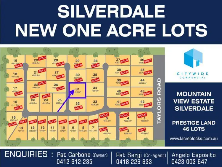 LOT 31, 180 Taylors Road, Silverdale NSW 2752