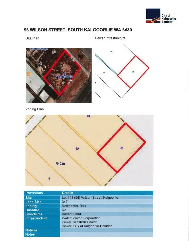 Fourth view of Homely land listing, 96 Wilson Street, Kalgoorlie WA 6430