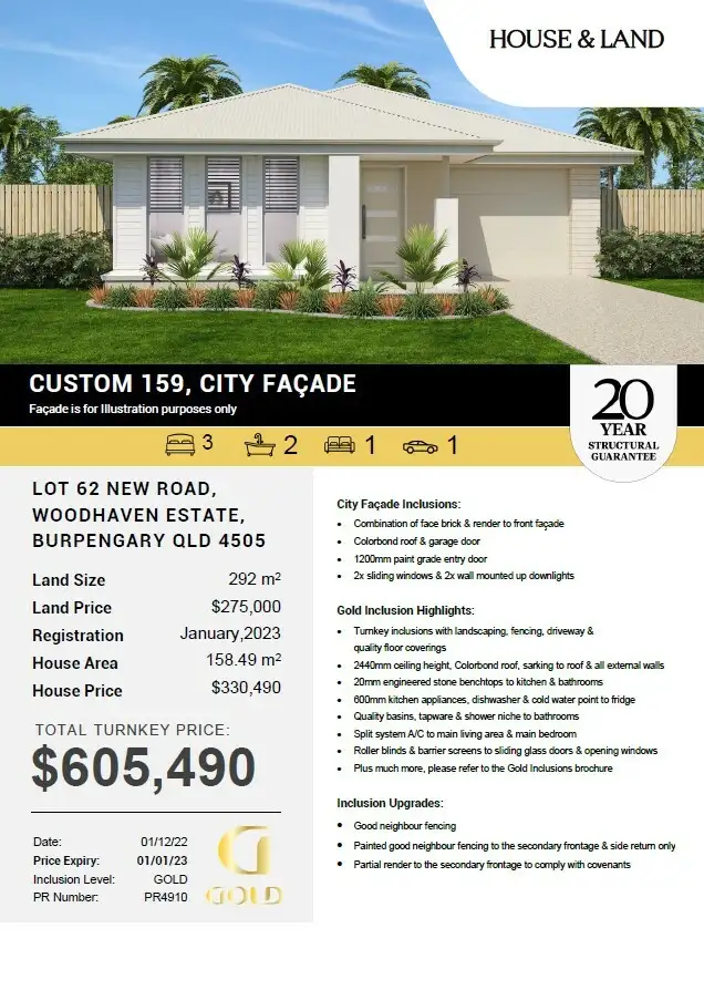 Main view of Homely house listing, Lot 62 New Road, Woodhaven Estate, Burpengary QLD 4505