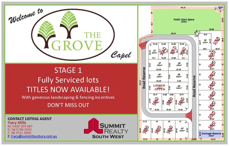 Main view of Homely land listing, Lot 32 The Grove St, Capel WA 6271