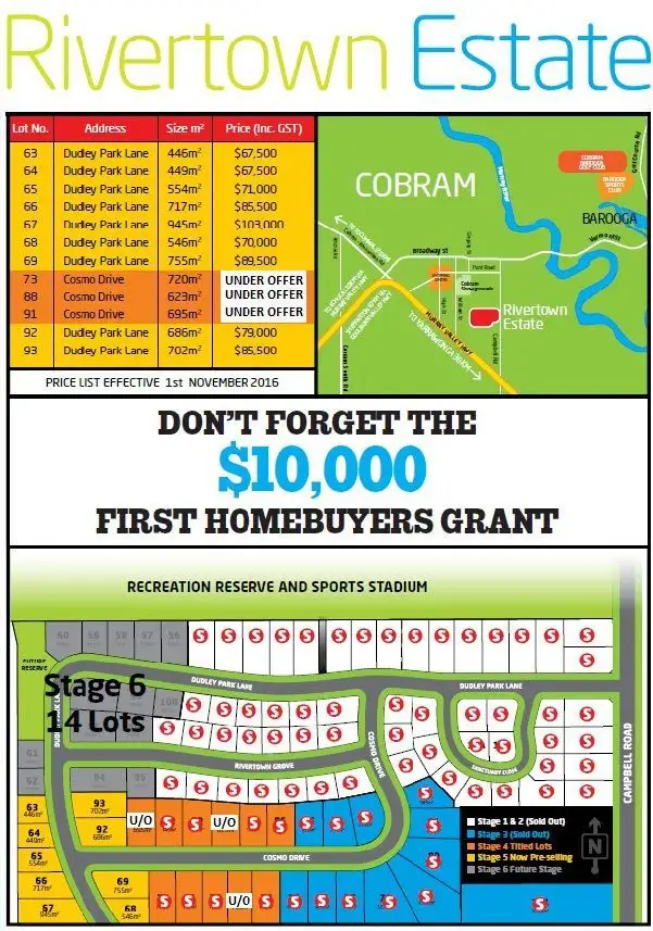 Main view of Homely land listing, L66 Dudley Park Lane, Cobram VIC 3644