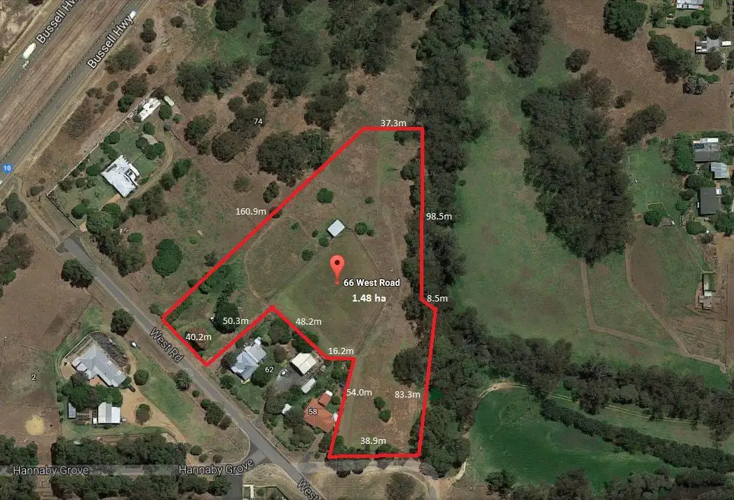 Main view of Homely land listing, 66 West Road, Capel WA 6271
