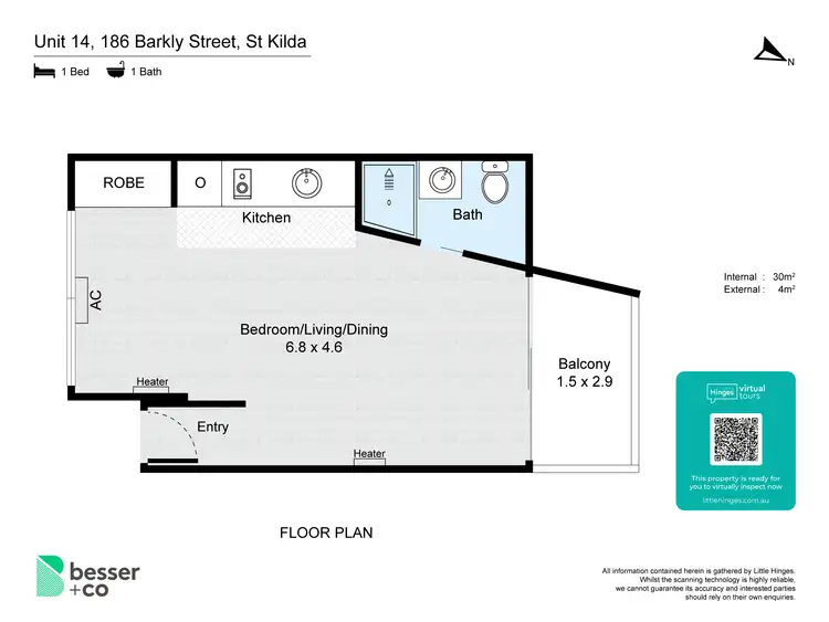 Second view of Homely studio listing, 14/186 Barkly Street, St Kilda VIC 3182
