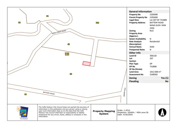 Second view of Homely land listing, Lot 207/DP 752808 Battery Road, Nana Glen NSW 2450