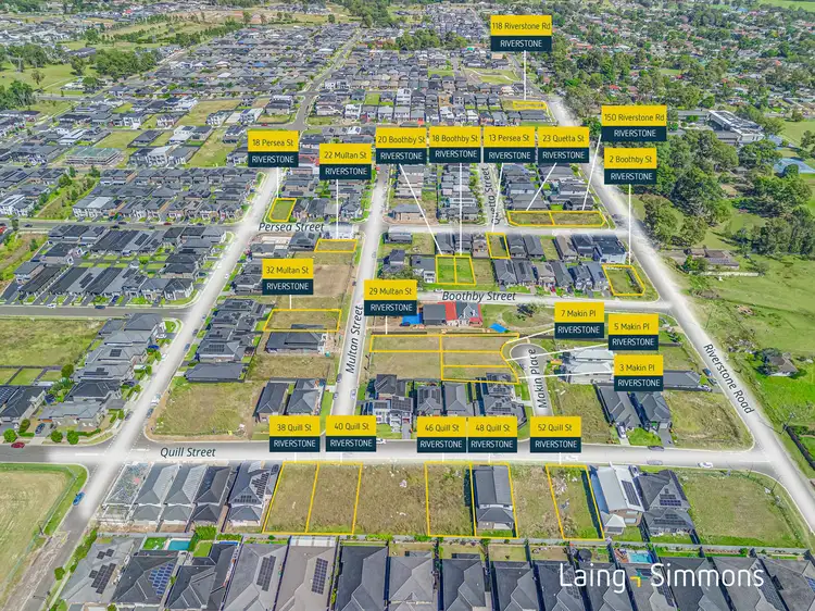 Main view of Homely land listing, 23 Vacant Lots in Multan St, Makin Pl, Quill St, Persea Ave, Quetta St, Riverstone Rd,, Riverstone NSW 2765