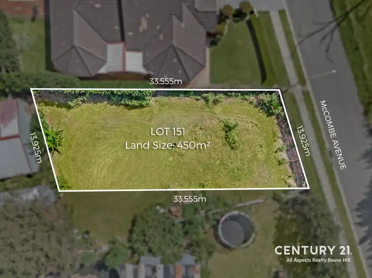Main view of Homely land listing, LOT 151 Mccombe Avenue, Rouse Hill NSW 2155
