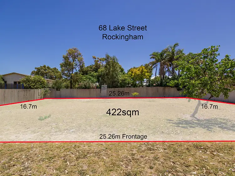 Main view of Homely land listing, 68 Lake Street, Rockingham WA 6168