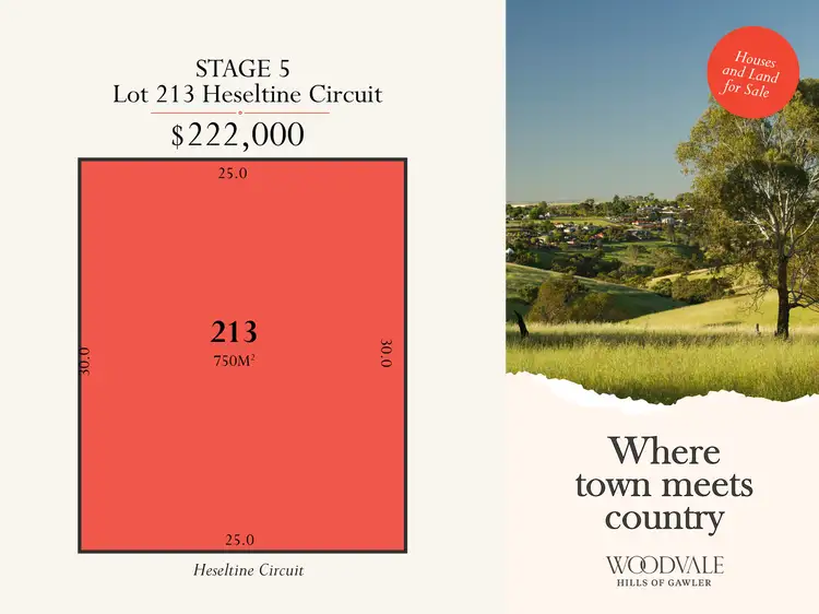 Lot 213 Heseltine Circuit, Gawler South SA 5118