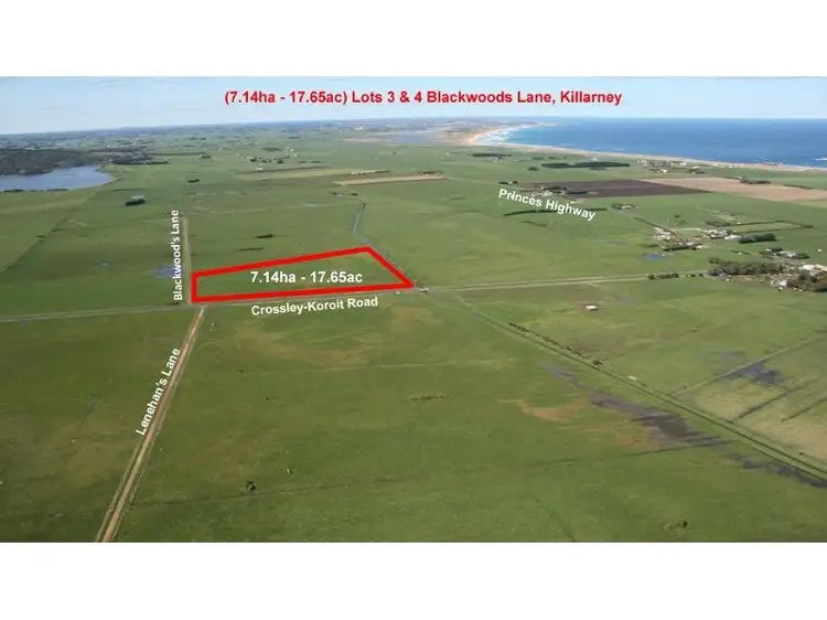 Main view of Homely land listing, Lot 3 & 4 Blackwoods Lane, Killarney VIC 3283