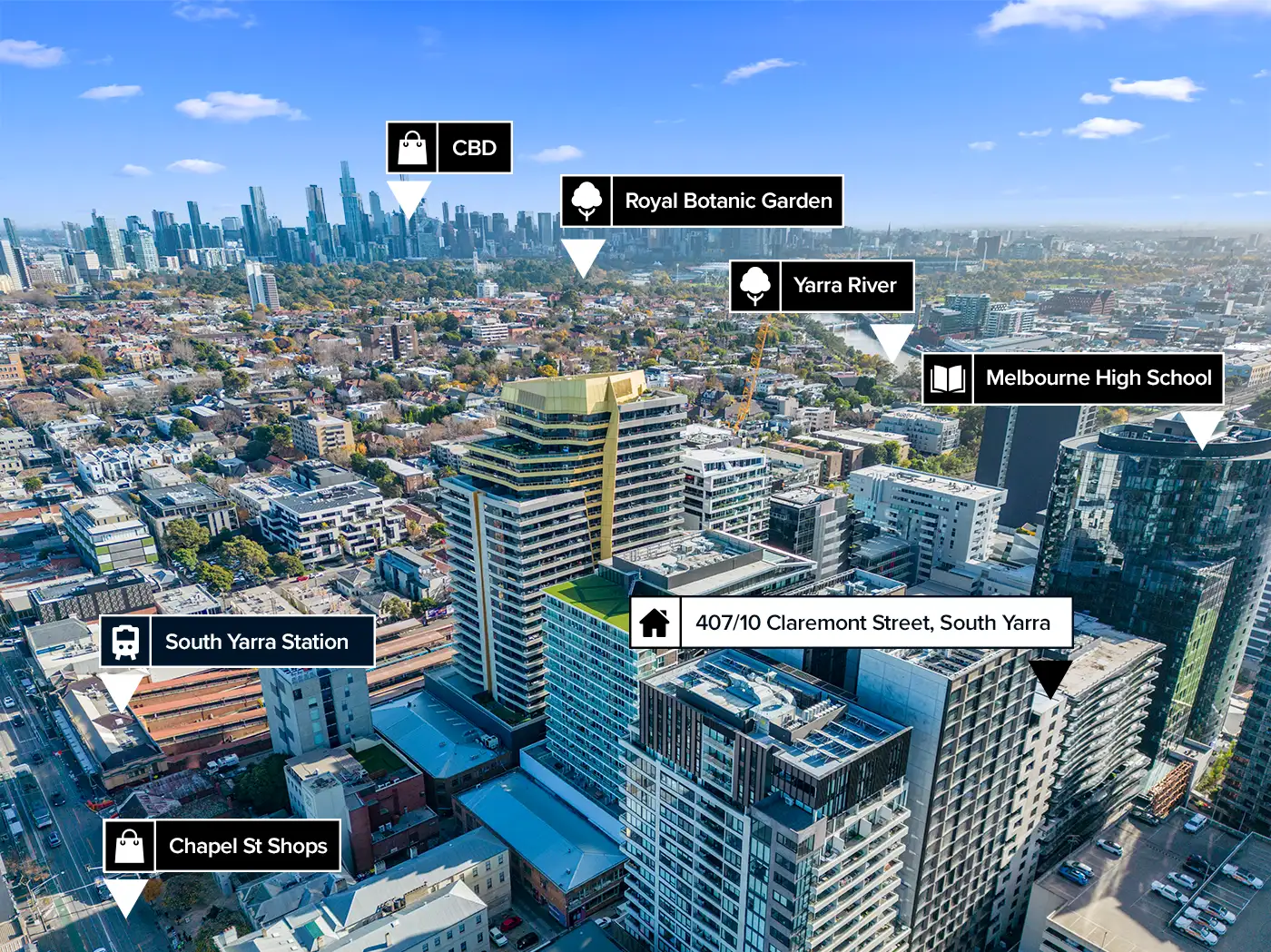 Main view of Homely apartment listing, 407/10 Claremont Street, South Yarra VIC 3141