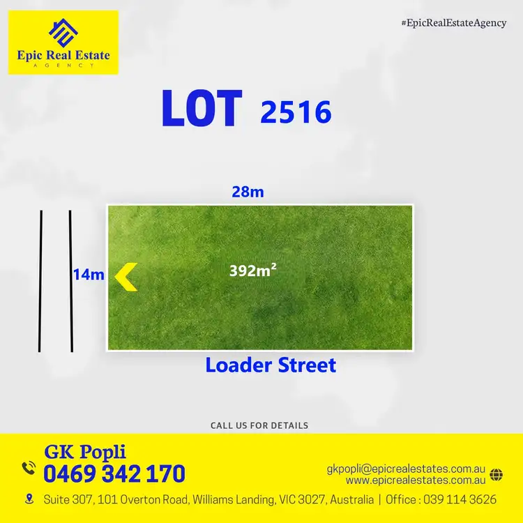 Main view of Homely land listing, LOT 2516, 11 Loader Street, Mambourin VIC 3024