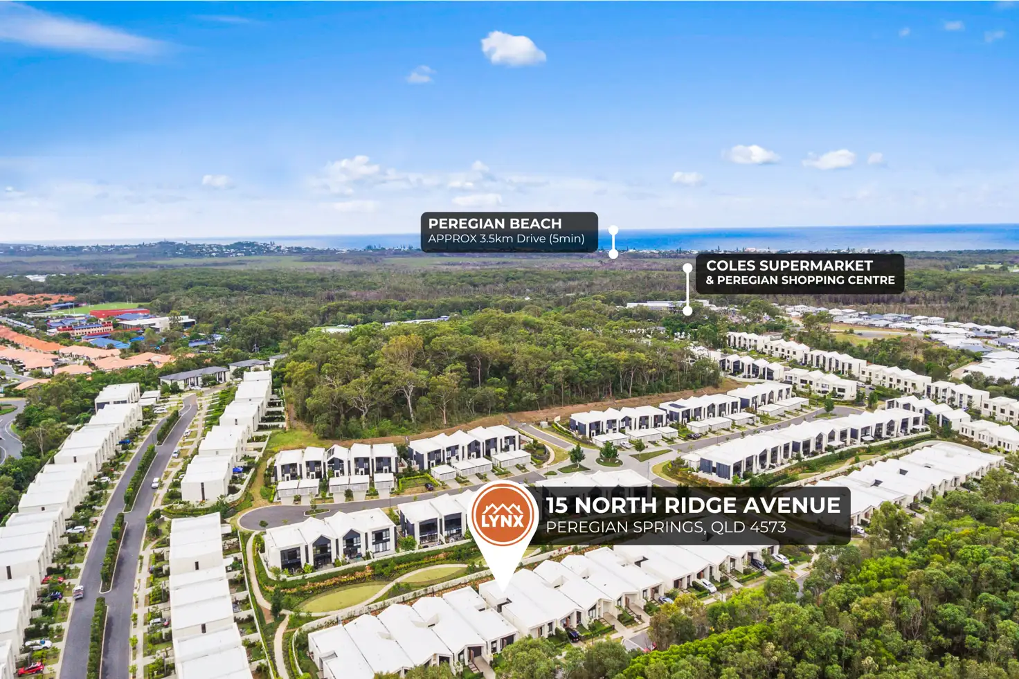 Main view of Homely townhouse listing, 15 North Ridge Avenue, Peregian Springs QLD 4573