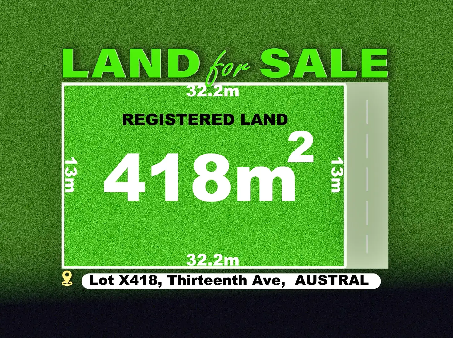 Main view of Homely land listing, LOT X418 Thirteenth Avenue, Austral NSW 2179
