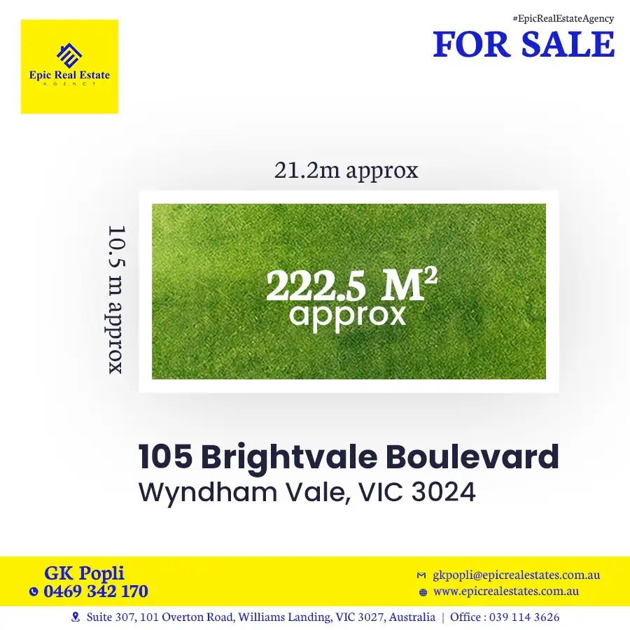 Main view of Homely land listing, 105 BRIGHTVALE BOULEVARD, Wyndham Vale VIC 3024