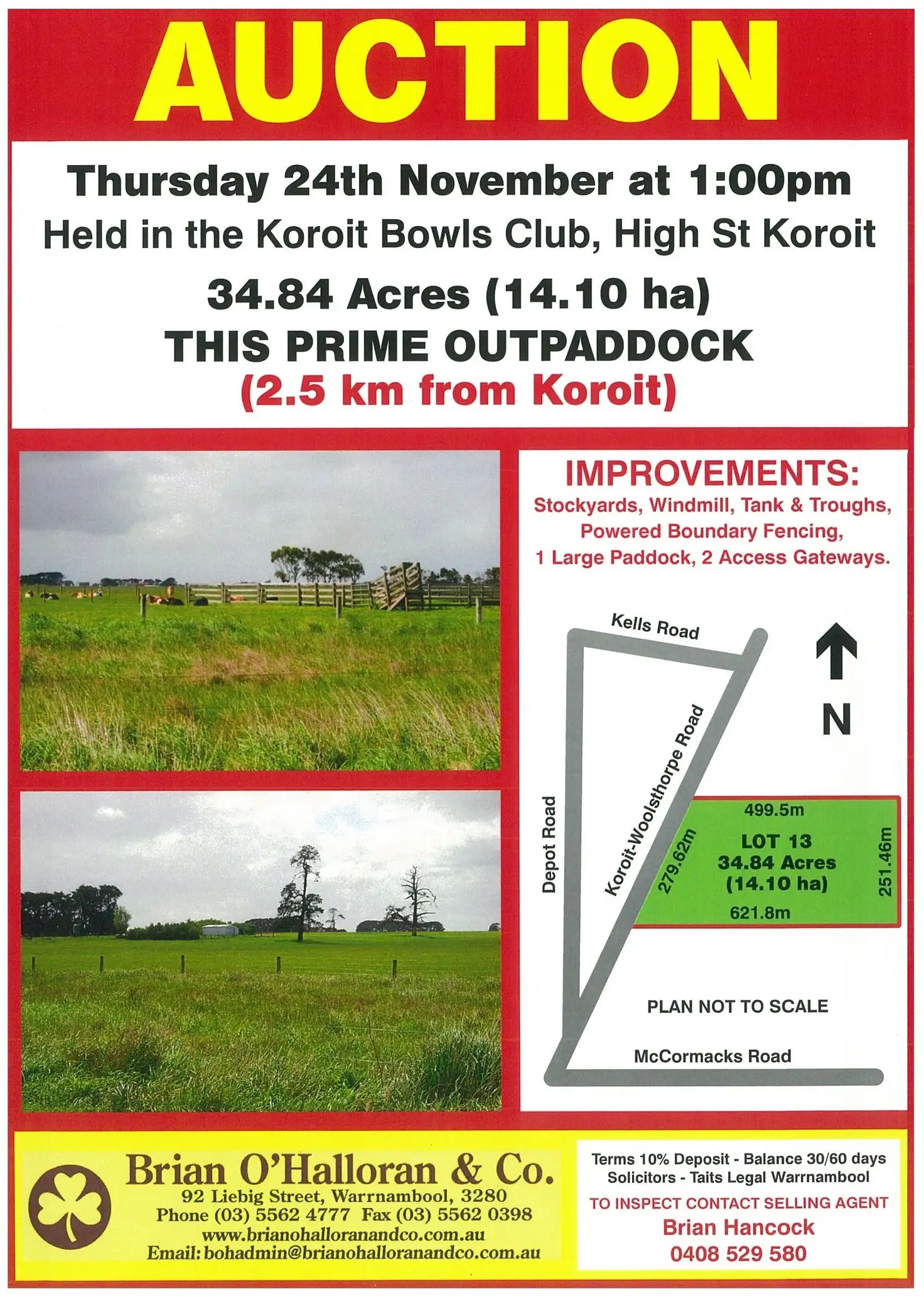 Main view of Homely land listing, LOT 13 Koroit - Woolsthorpe Road, Koroit VIC 3282
