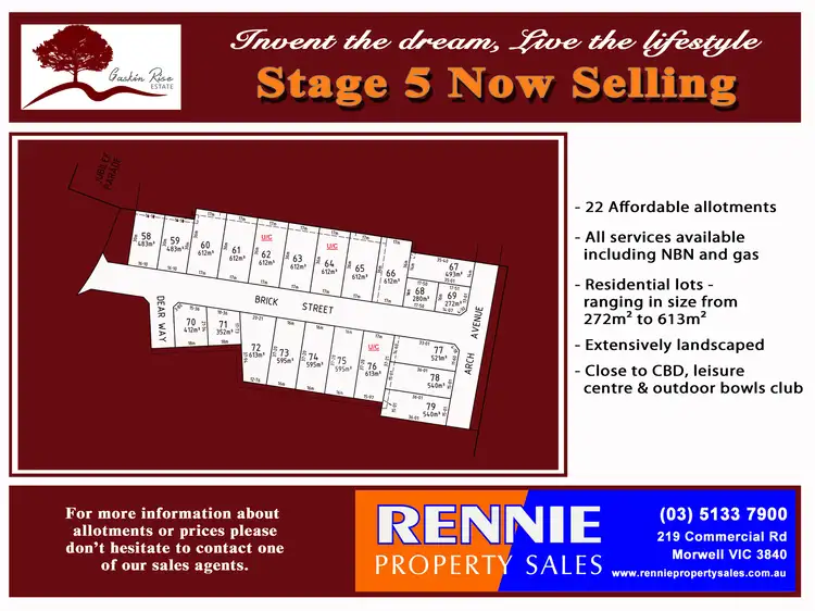 Main view of Homely land listing, Stage 5 Gaskin Rise Estate, Churchill VIC 3842