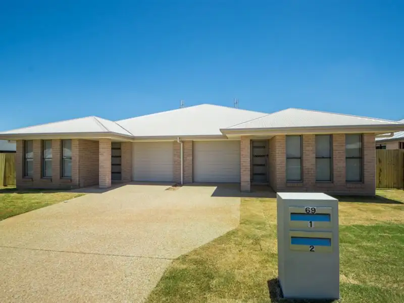 Main view of Homely semi-detached listing, 1 & 2/69 Sanctuary Drive, Cranley QLD 4350