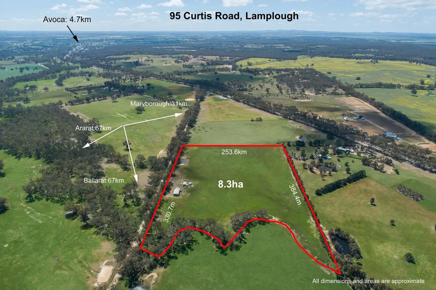 Main view of Homely rural property listing, 95 Curtis Road, Lamplough VIC 3352