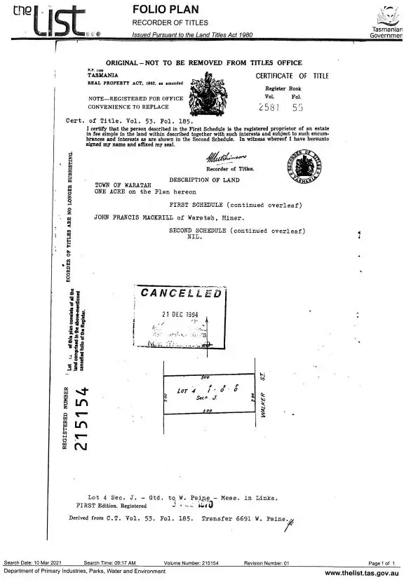 Second view of Homely land listing, PID 3071197 6 Walker Street, Waratah TAS 7321