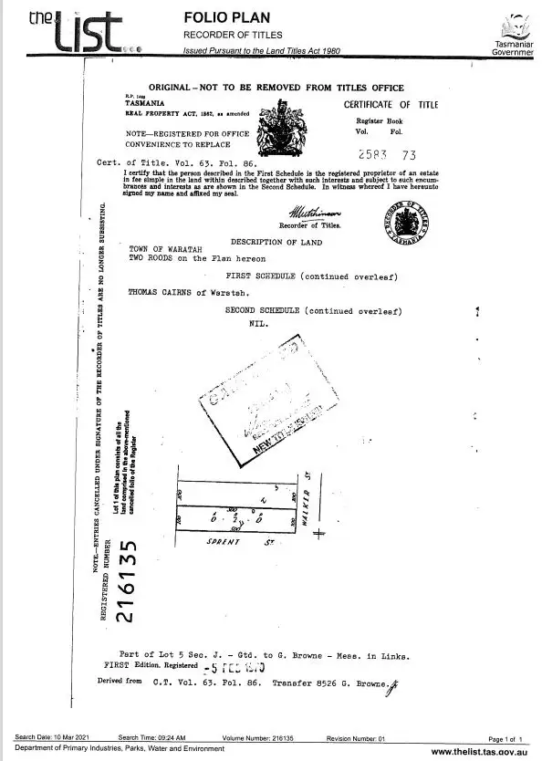 Second view of Homely land listing, PID 3071226 2 Walker Street, Waratah TAS 7321