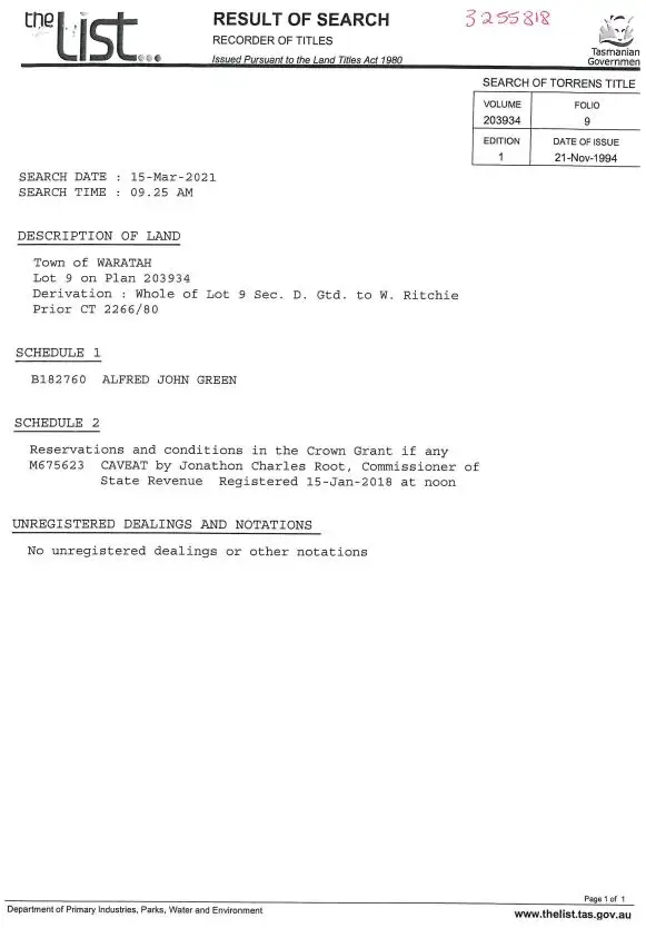 Second view of Homely land listing, PID 3255818 Sprent Street, Waratah TAS 7321