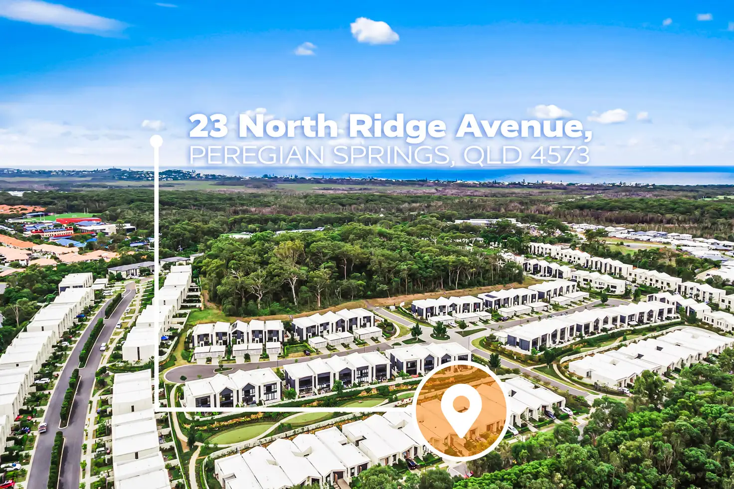 Main view of Homely townhouse listing, 23 North Ridge Avenue, Peregian Springs QLD 4573