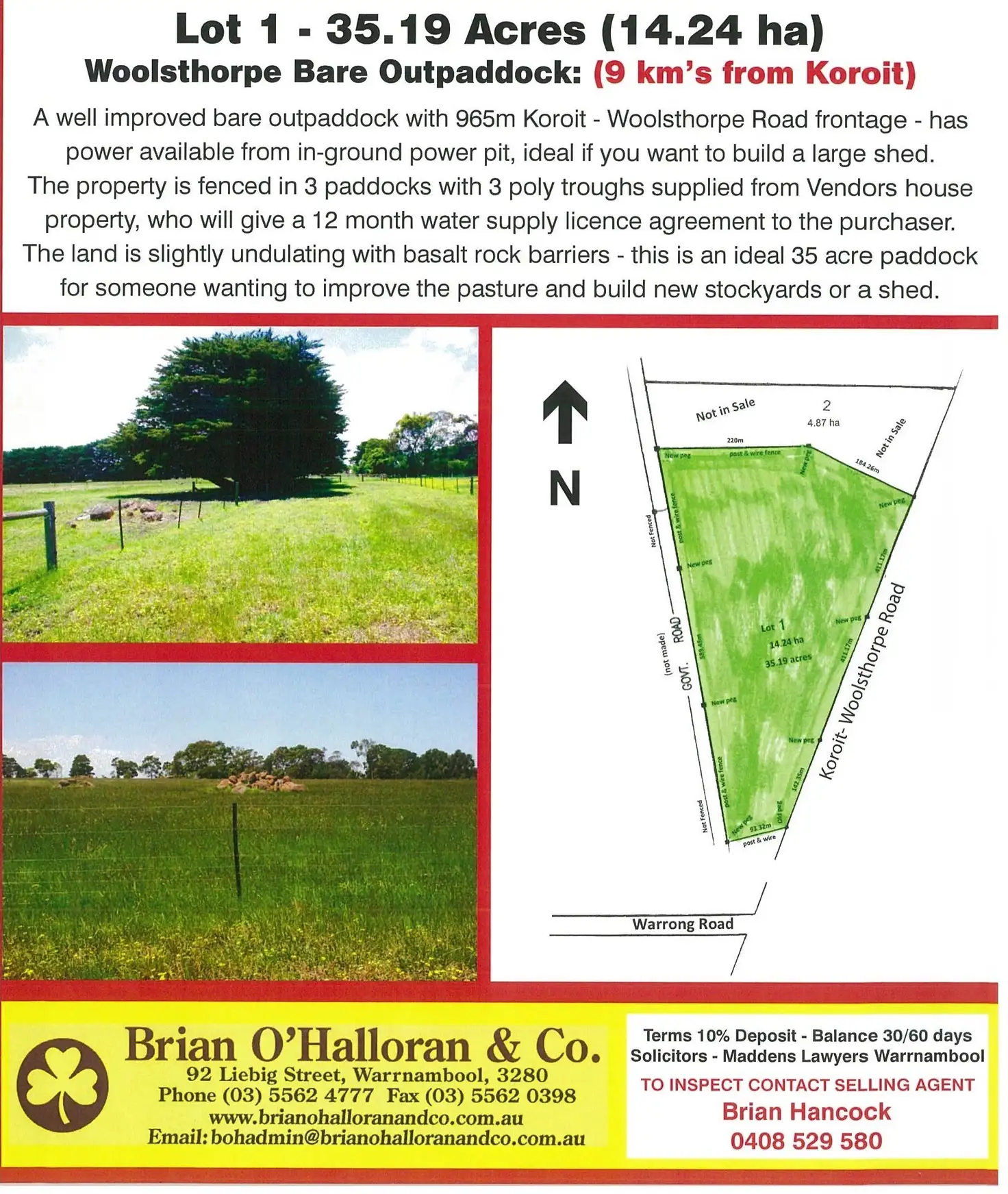 Main view of Homely land listing, LOT 1/903 Koroit - Woolsthorpe Road, Woolsthorpe VIC 3276