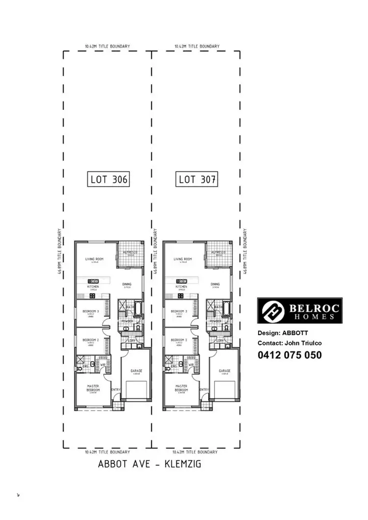 Lots 306 & 307 Abbott Street, Klemzig SA 5087