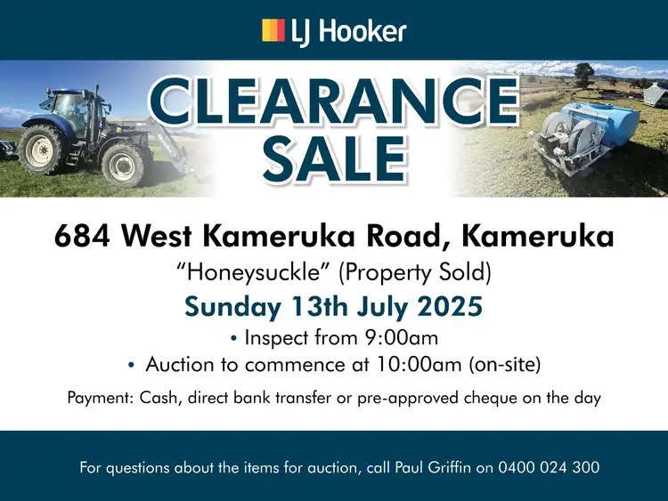 684/West Kamer FARM CLEARANCE SALE, Kameruka NSW 2550