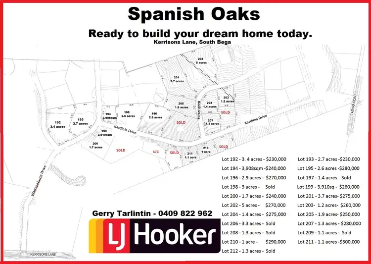 Lot 195 "Spanish Oaks" Kerrisons Lane, Bega NSW 2550