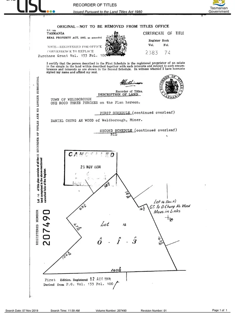 Second view of Homely land listing, PID 346101 Lot 14 Main Road, Weldborough TAS 7264