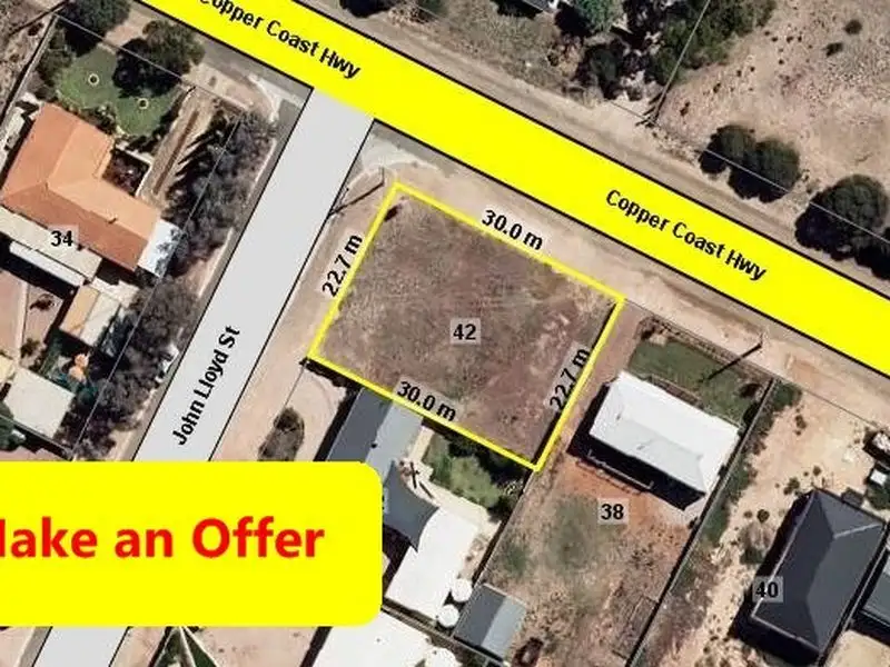 Main view of Homely land listing, 42 Kadina Road, Wallaroo SA 5556
