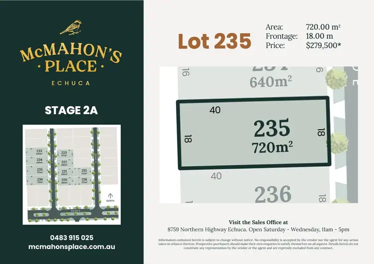 Main view of Homely land listing, LOT 235 Road E Avenue, Echuca VIC 3564