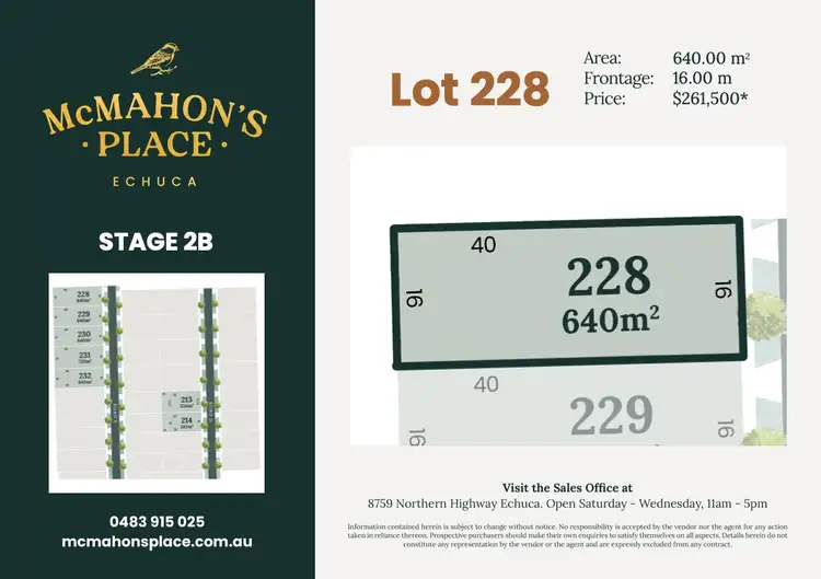 Main view of Homely land listing, LOT 228 Road E Avenue, Echuca VIC 3564