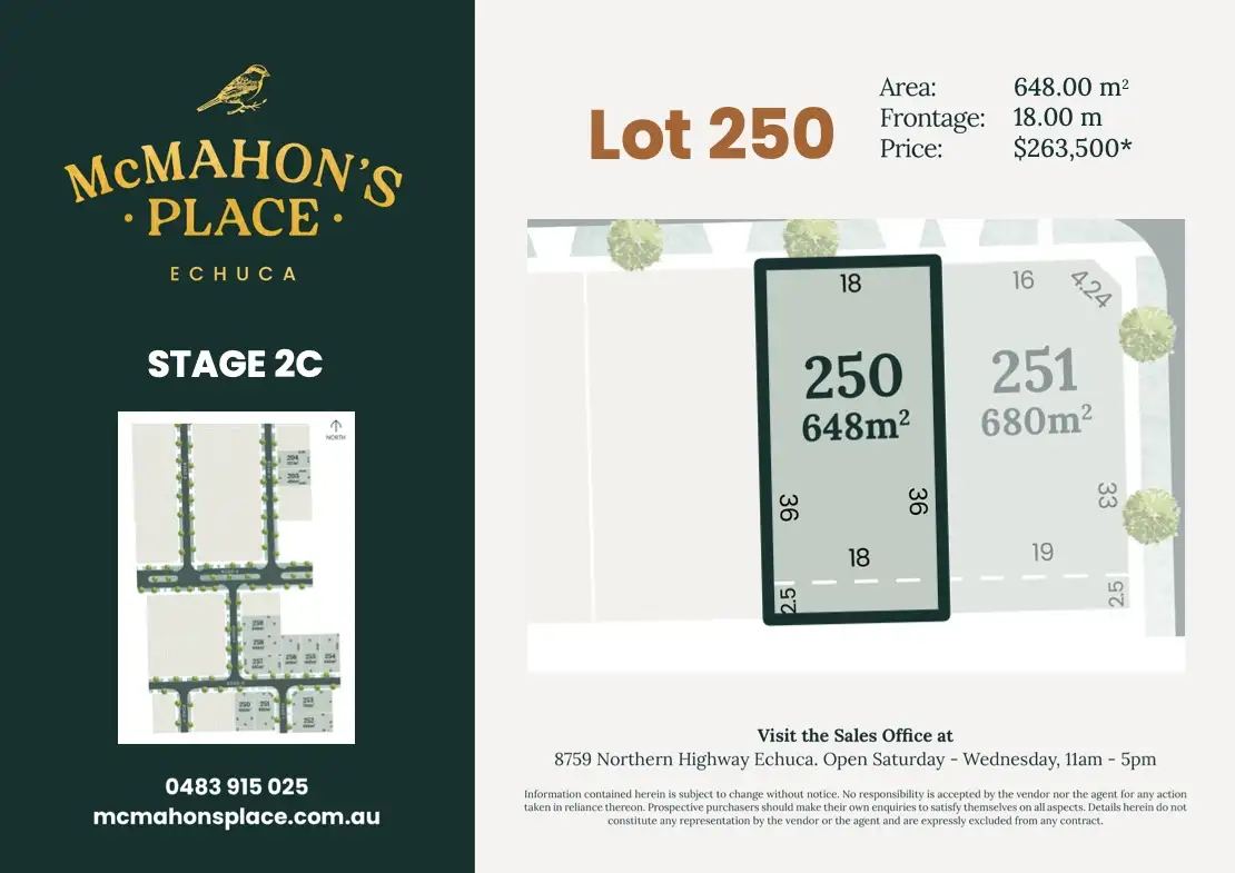 Main view of Homely land listing, LOT 250 Road G Avenue, Echuca VIC 3564