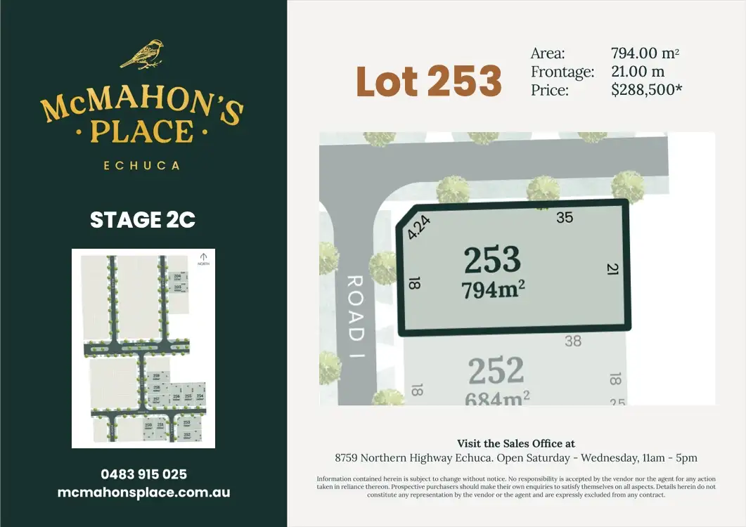 Main view of Homely land listing, LOT 253 Road I Avenue, Echuca VIC 3564
