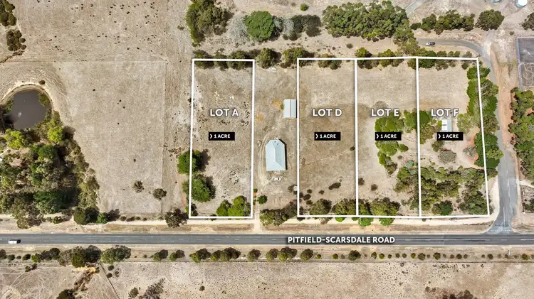 Main view of Homely land listing, LOT A,D,E & F, 1513 Pitfield - Scarsdale Road, Cape Clear VIC 3351