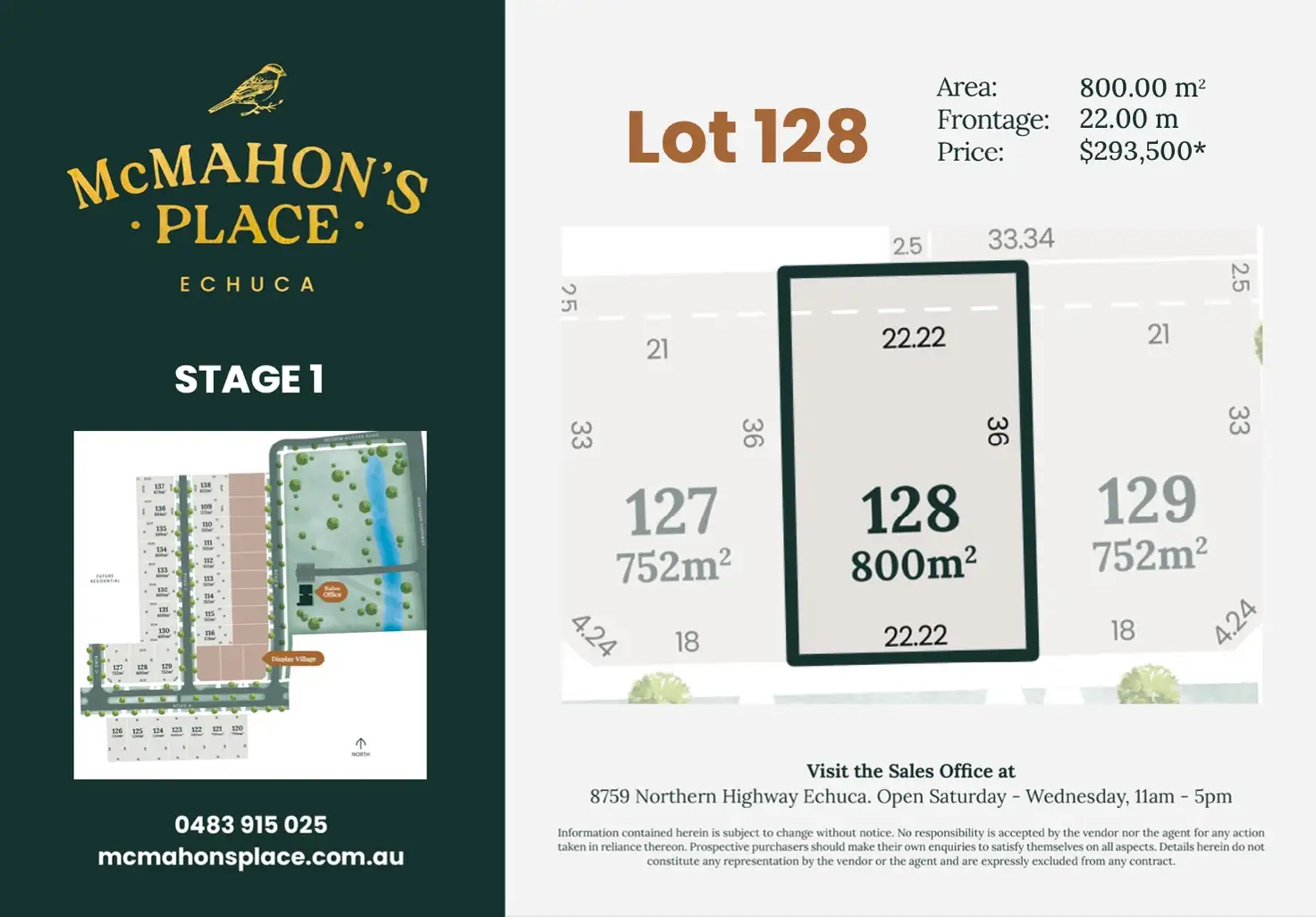 Main view of Homely land listing, LOT 128 8759 Northern Highway Avenue, Echuca VIC 3564