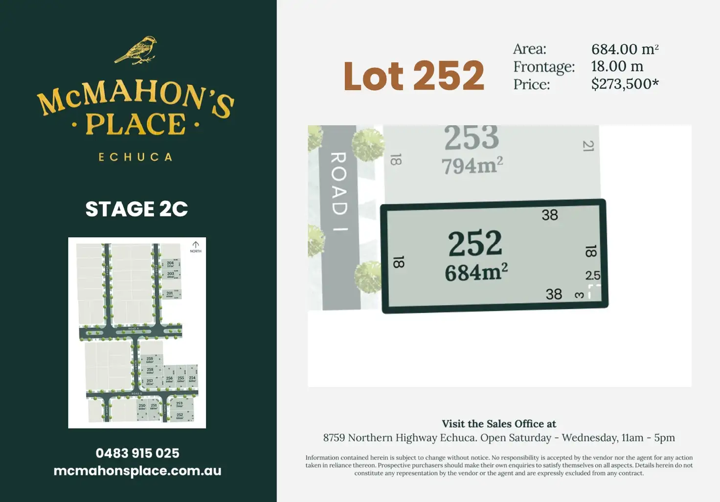 Main view of Homely land listing, LOT 252 8759 Northern Highway Avenue, Echuca VIC 3564