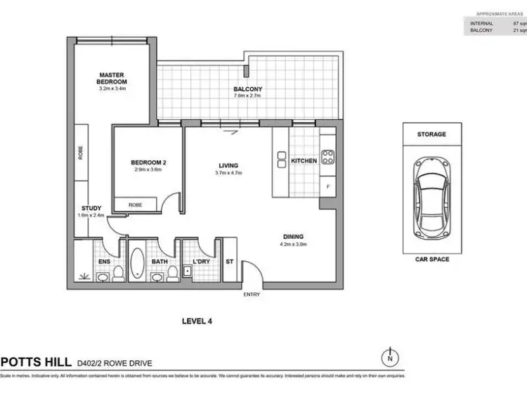 Fifth view of Homely apartment listing, 402d/2 Rowe Drive, Potts Hill NSW 2143
