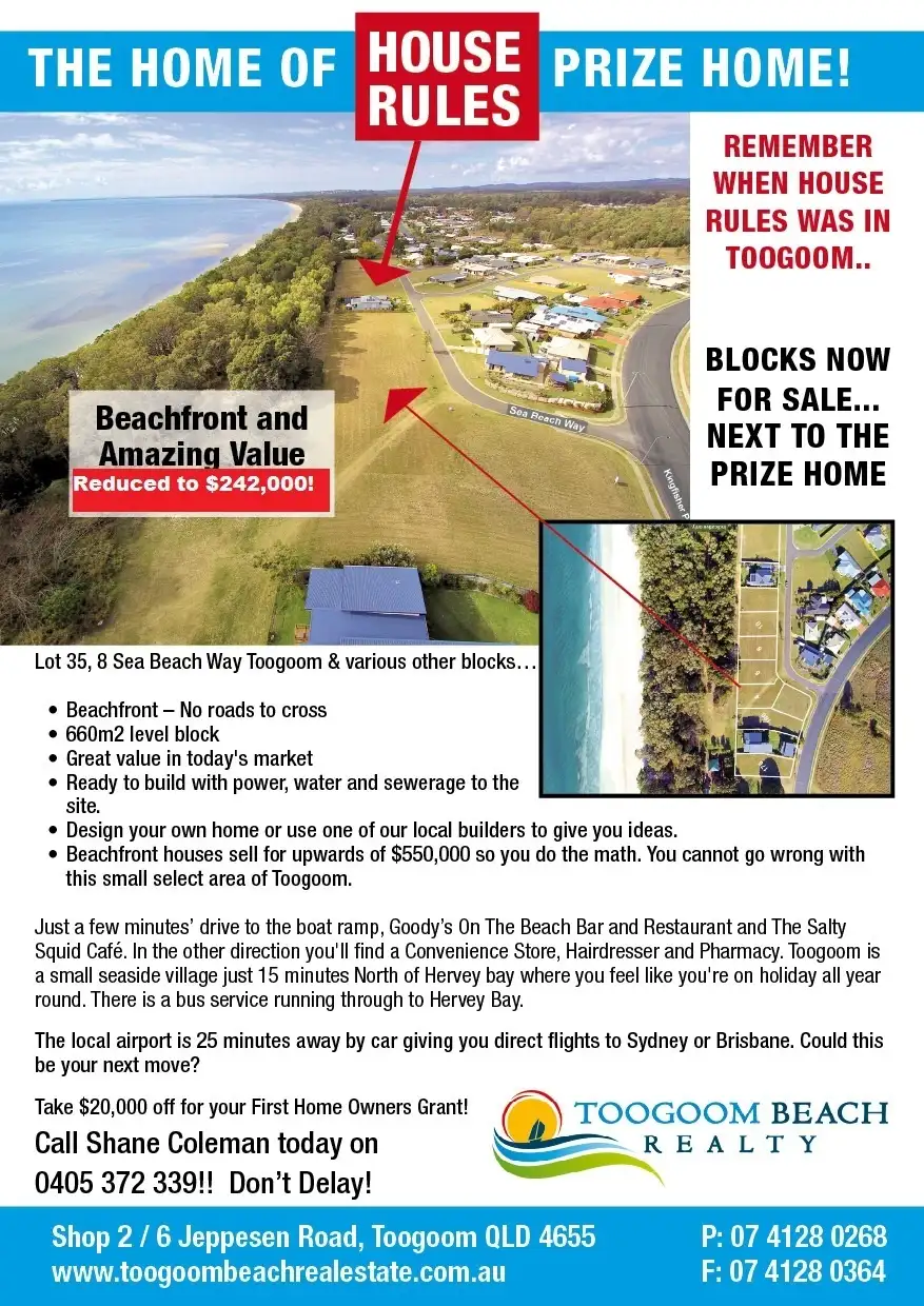 Main view of Homely land listing, LOT 34/10 Sea Beach Way, Toogoom QLD 4655