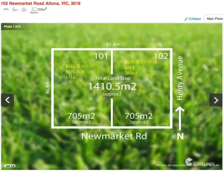 Main view of Homely land listing, 102 Newmarket Road, Altona VIC 3018