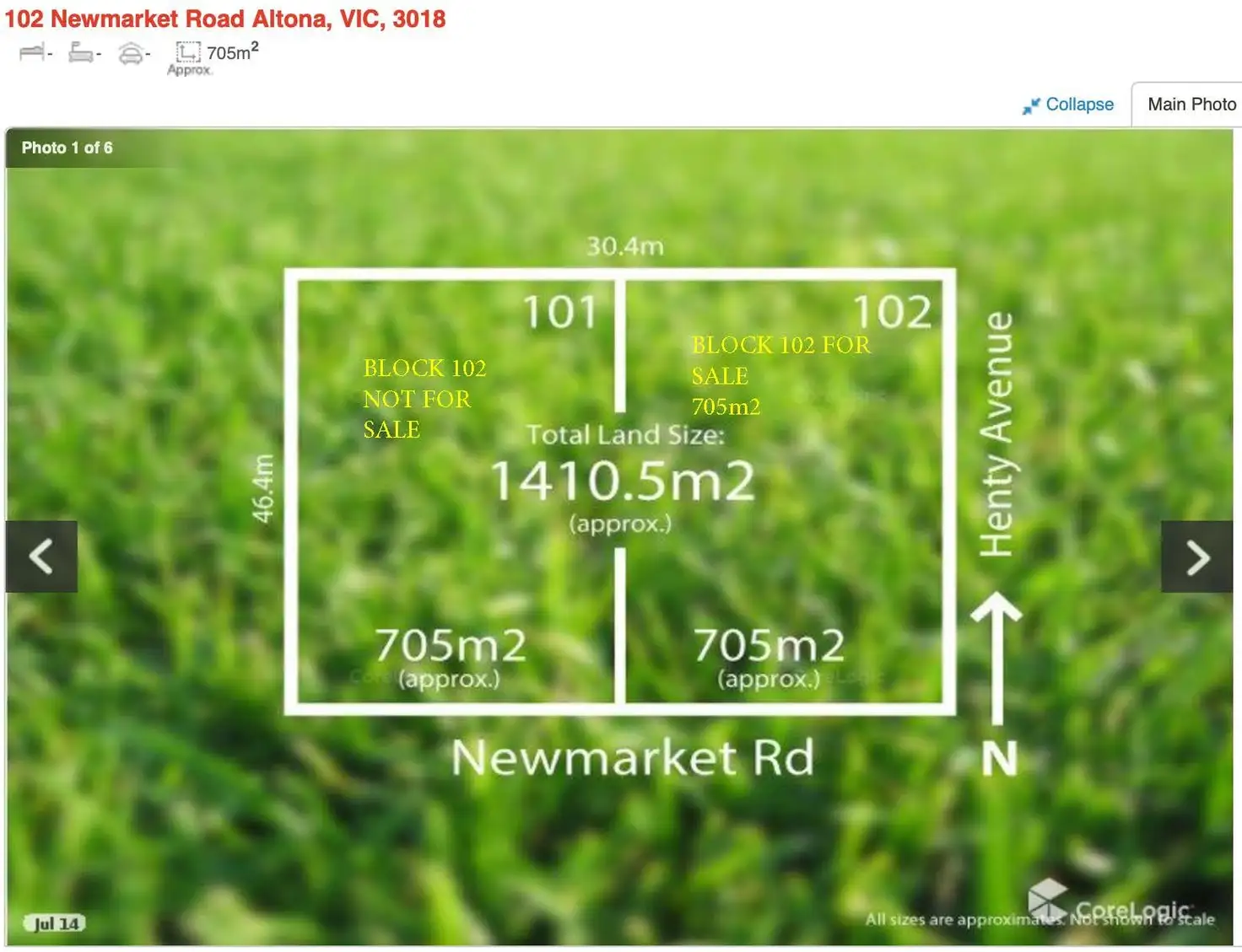 Main view of Homely land listing, 102 Newmarket Road, Altona VIC 3018