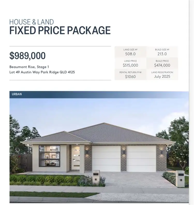 Lot 49 Austin Way, Park Ridge QLD 4125