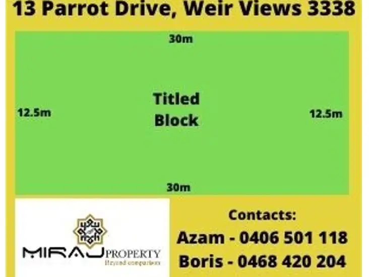 Main view of Homely land listing, 13 Parrot Drive, Weir Views VIC 3338