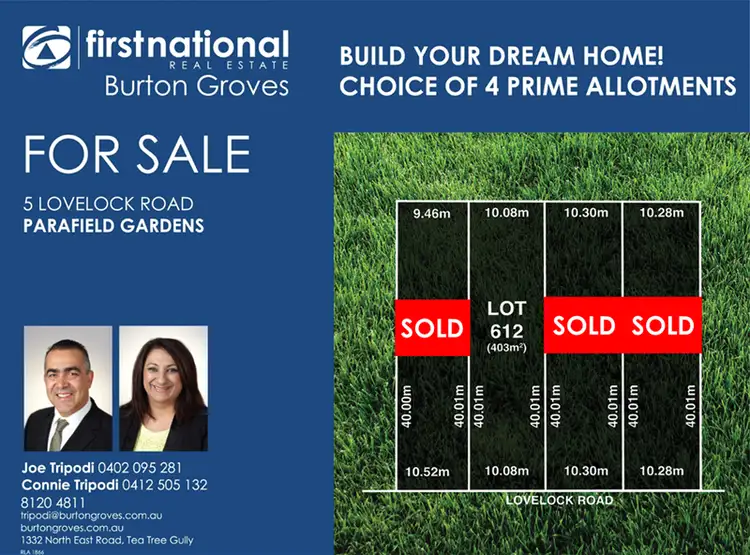 Lot 612, 7B Lovelock Road, Parafield Gardens SA 5107
