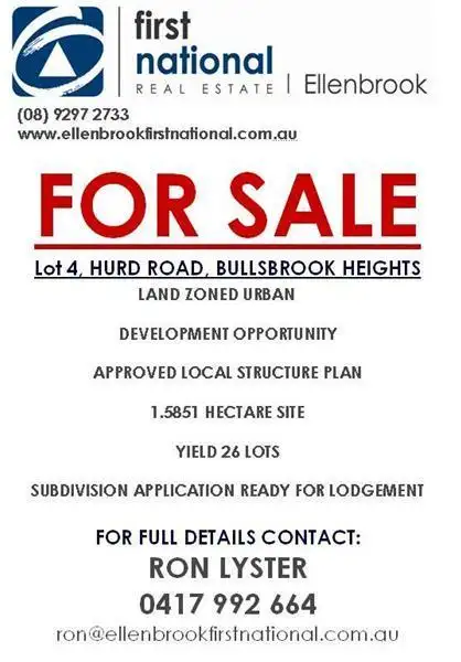 Third view of Homely land listing, Lot 4 Hurd Road, Bullsbrook WA 6084