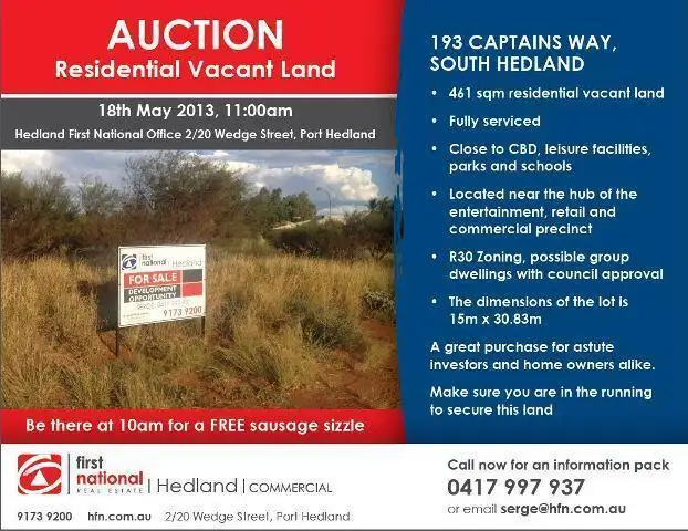 Main view of Homely land listing, Lot/193 Captains Way, South Hedland WA 6722