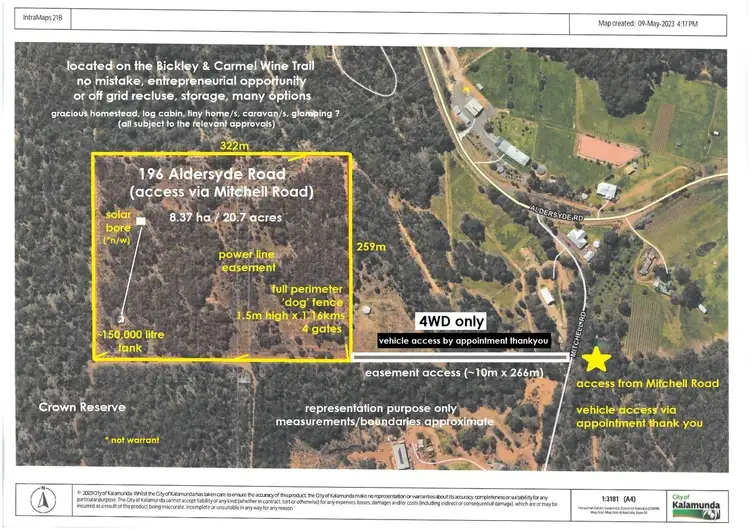 196 Aldersyde Road (access from Mitchell Road), Bickley WA 6076