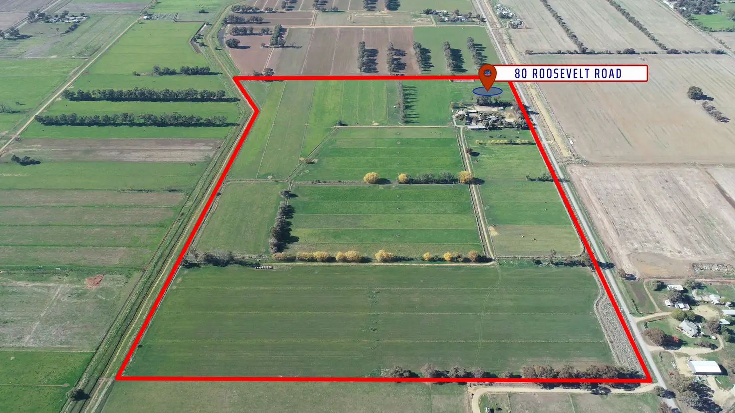 Main view of Homely rural property listing, 80 Roosevelt Road, Yarroweyah VIC 3644